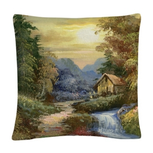 Baldwin Masters Fine Art Tranquility Rustic Landscape Mountains Decorative Pillow, 16" X 16" In Multi