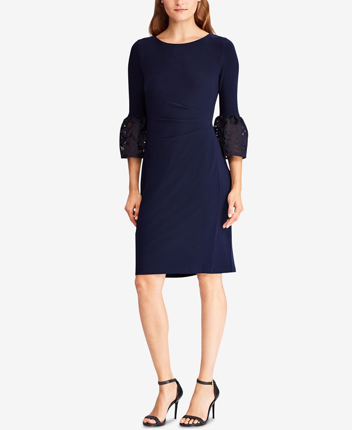 Lauren Ralph Lauren Bell-Sleeve Dress, Created for Macy's - Macy's