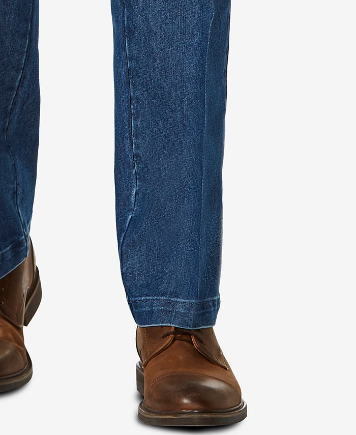 Haggar Men's Big & Tall Stretch Denim ClassicFit Pleated Pants Macy's