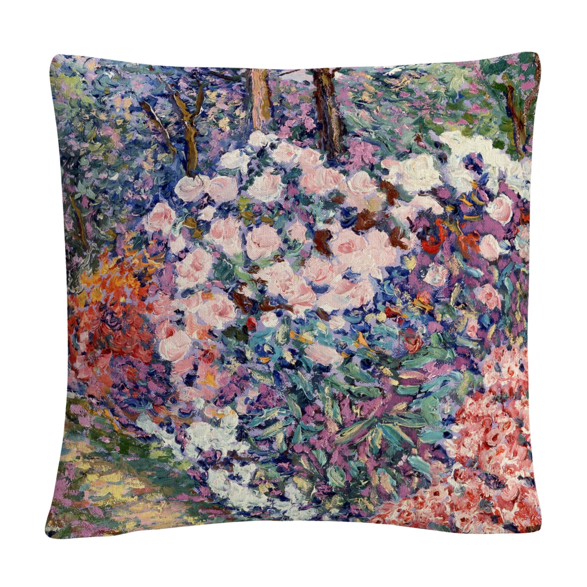 Masters Fine Art Flowers In The Forest Pink Abstract Decorative Pillow, 16 x 16