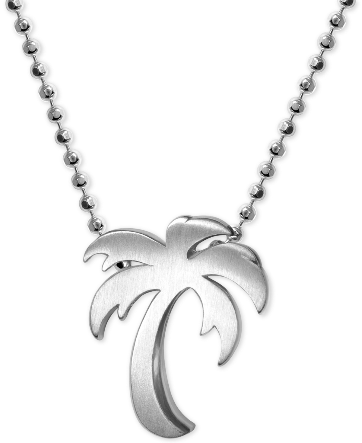 Palm Tree 16" Pendant Necklace in Sterling Silver - Sterling Silver