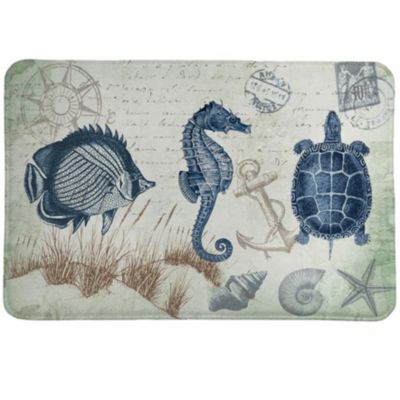 Laural Home Seaside Postcard Memory Foam Rug - Macy's