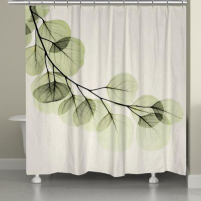 Smoky X-Ray of Eucalyptus Leaves Shower Curtain, 71" x 72"
