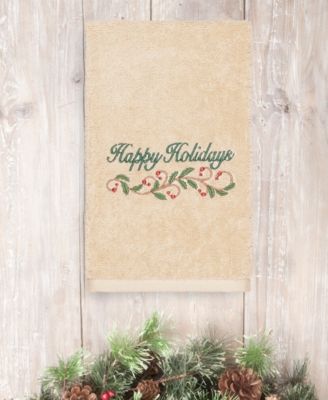 Christmas Happy Holidays 100% Turkish Cotton Hand Towels