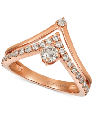 image of Le Vian Nude Diamonds Crown Ring (5/8 ct. t.w.) in 14k Rose Gold