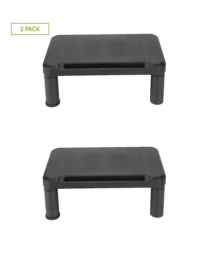 Mind Reader 2-Pack Small Monitor Stand, Black