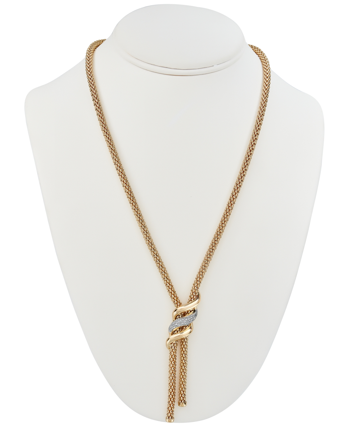 Diamond Swirl Lariat Necklace (1/3 ct. t.w.) in 14kOver Sterling Silver, 20