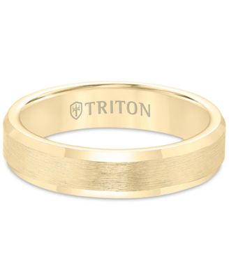 Bevel Edge Comfort Fit Band in Yellow Tungsten Carbide