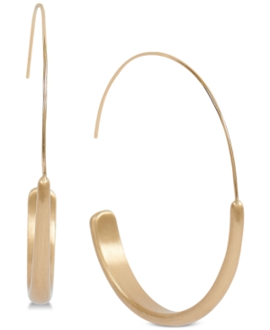 image of Lucky Brand Gold-Tone Modern Medium Hoop Earrings