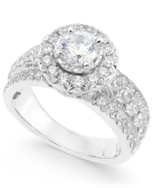 image of Diamond Halo Ring (2 ct. t.w.) in 14k White Gold