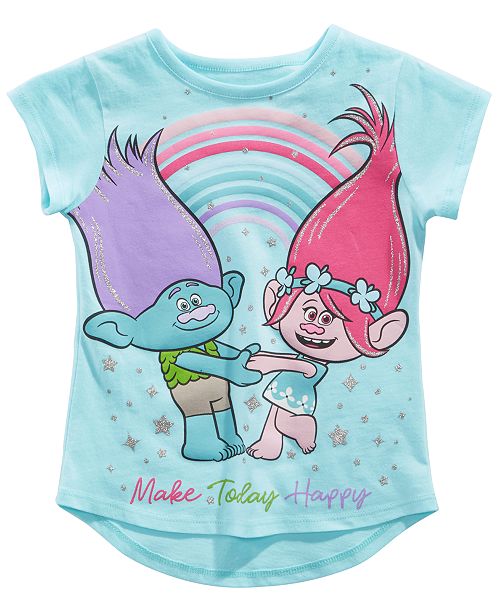 Trolls By Dreamworks Little Girls Make Today Happy T Shirt Reviews Shirts Tops Kids Macy S