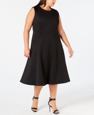 calvin klein fit and flare dress plus size