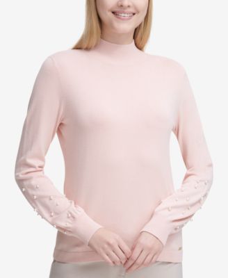 Calvin Klein - Embellished Mock-Neck Sweater