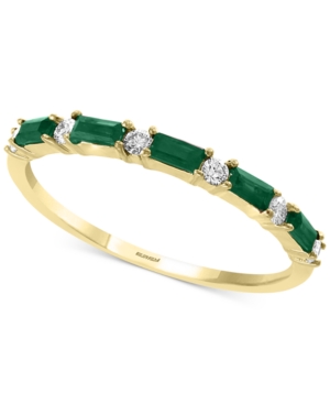 image of Effy Sapphire (1/3 ct. t.w.) & Diamond (1/8 ct. t.w.) Stacking Ring in 14k White Gold (Also Available in Emerald)