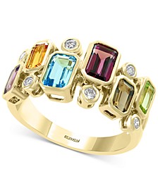 EFFY® Multi-Gemstone (2-3/8 ct .t.w.) & Diamond (1/6 ct. t.w.) Ring in 14k Gold 