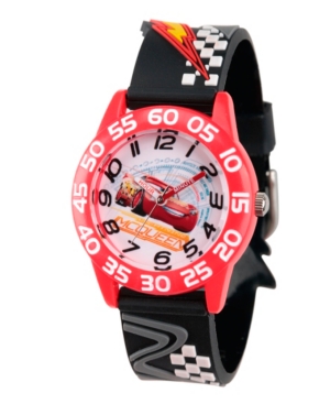 Disney Cars 3 Lightning McQueen Boys' Red Plastic Time Teacher Watch