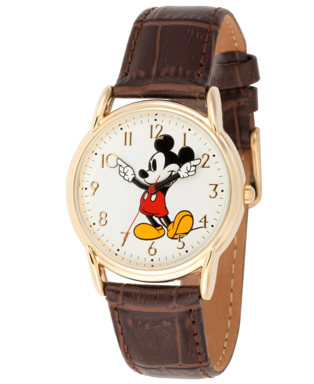 Disney Mickey Mouse Men's Gold Cardiff Alloy Watch - Brown
