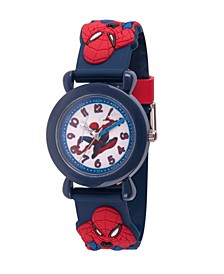 Marvel Spider-Man Boys' Blue Plastic Time Teacher Watch