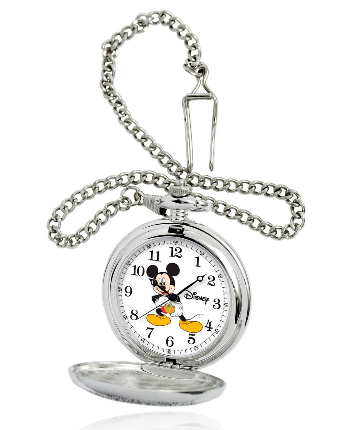 Disney Mickey Mouse Men's Silver Alloy Pocket Watch - Silver