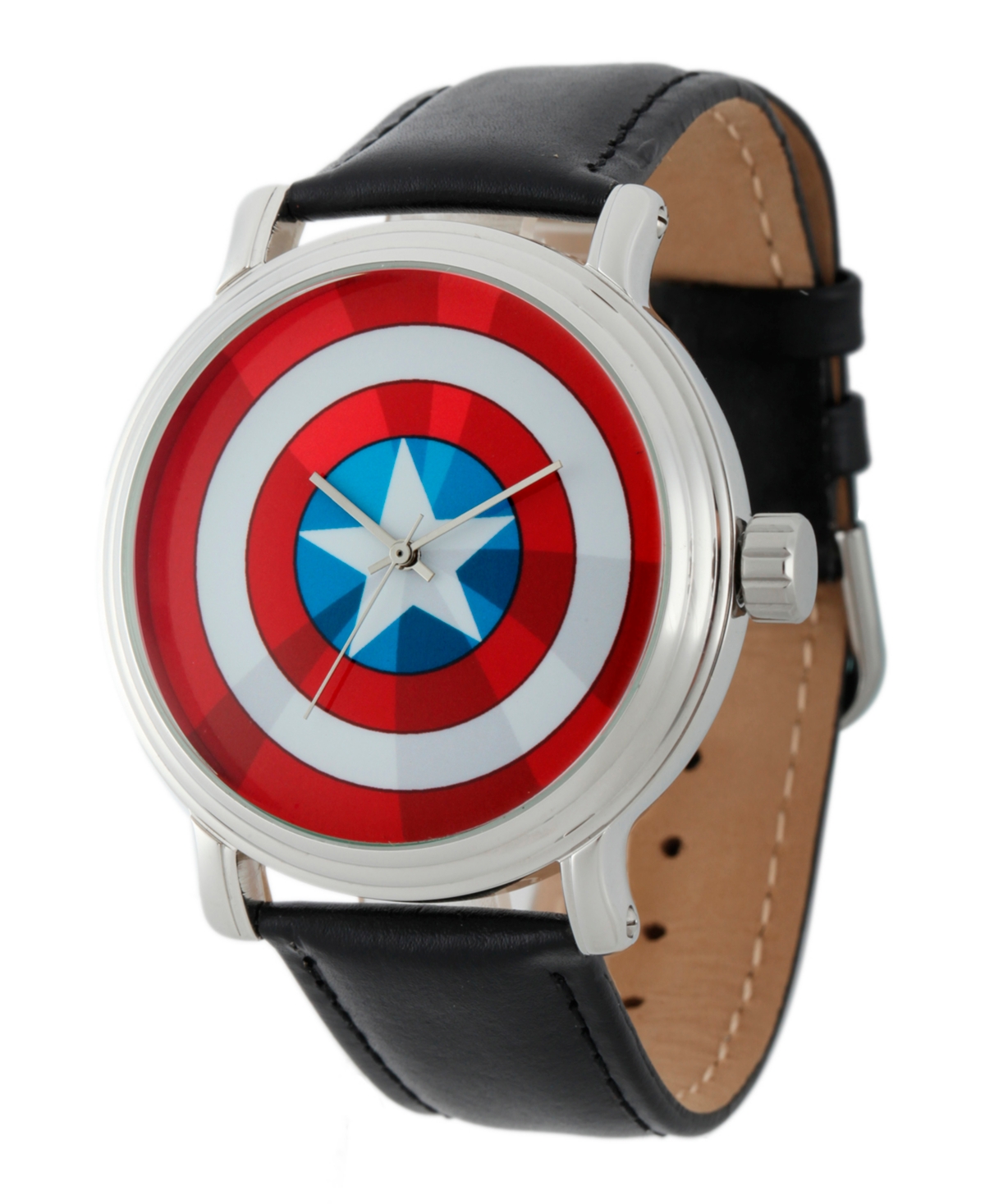 Marvel Captain America Men's Vintage Silver Shiny Alloy Watch - Black