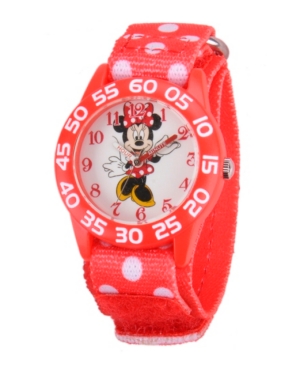 Disney Minnie Mouse Girls' Red Plastic Time Teacher Watch