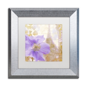 Trademark Global Color Bakery 'purple Paris Ii' Matted Framed Art, 11" X 11" In Silver