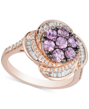 image of Pink Sapphire (9/10 ct. t.w.) & Diamond (1/2 ct. t.w.) Ring in 10k Rose Gold
