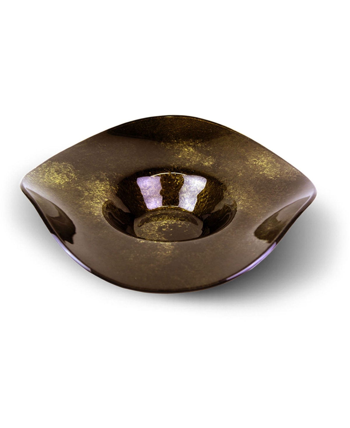 Jasmine Art Glass 19" Brown Bowl In Brown