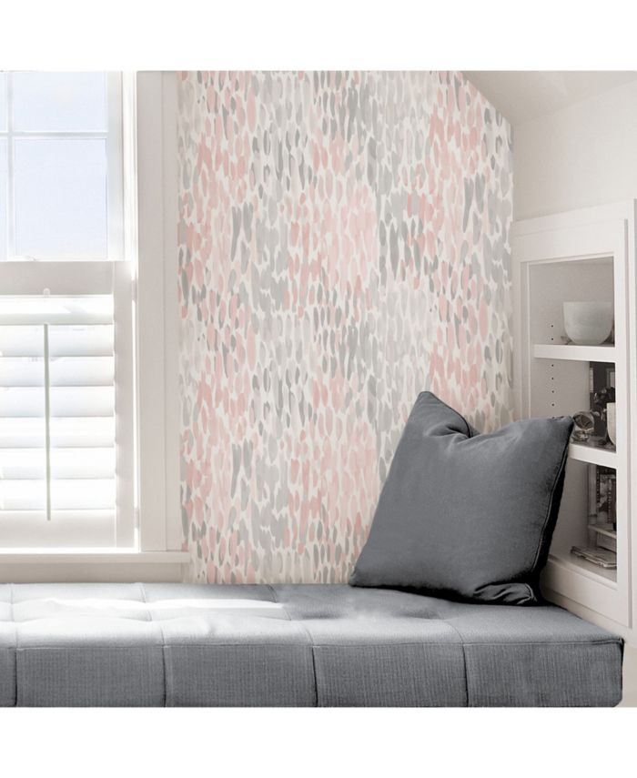 Brewster Home Fashions Blush Make It Rain Peel And Stick Wallpaper & Reviews - Wallpaper - Home Decor - Macy's