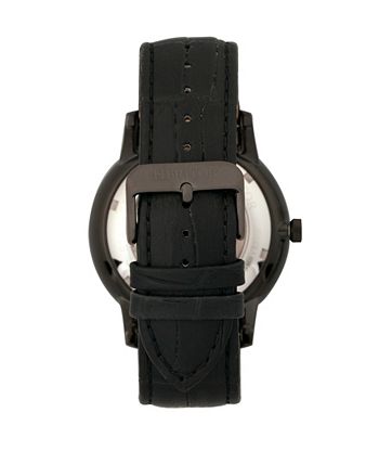 Heritor Automatic Landon Black Leather Watches 44mm Macy s