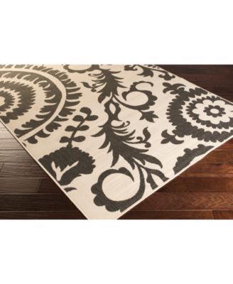 Alfresco ALF-9612 Black 8'9" Round Area Rug, Indoor/Outdoor