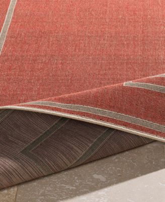 Alfresco ALF-9631 Rust 8'9" Round Area Rug, Indoor/Outdoor