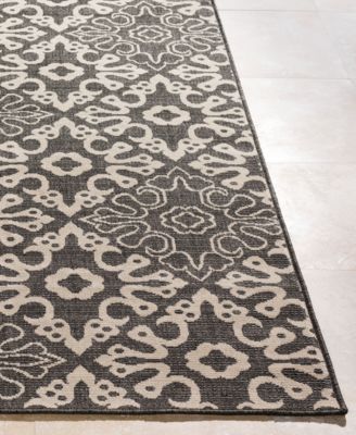 Alfresco ALF-9637 Black 7'6" x 10'9" Area Rug, Indoor/Outdoor