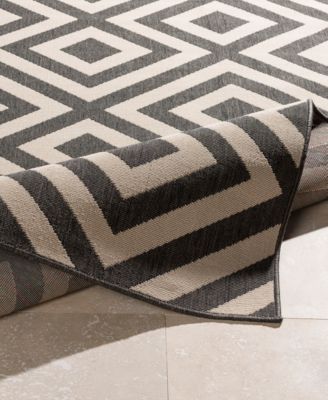 Alfresco ALF-9639 Black 3' x 5'6" Area Rug, Indoor/Outdoor