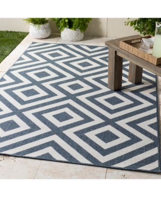 Alfresco ALF-9657 Charcoal 8'9" Round Area Rug, Indoor/Outdoor