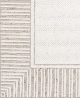 Alfresco ALF-9681 Taupe 5'3" Round Area Rug, Indoor/Outdoor