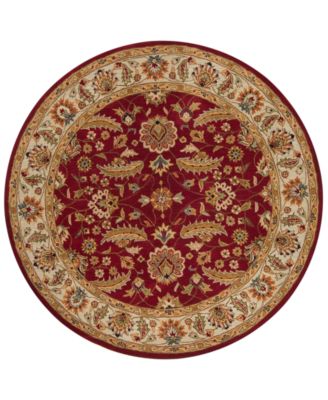 Livabliss - Caesar CAE-1022 Dark Red 8' Round Area Rug
