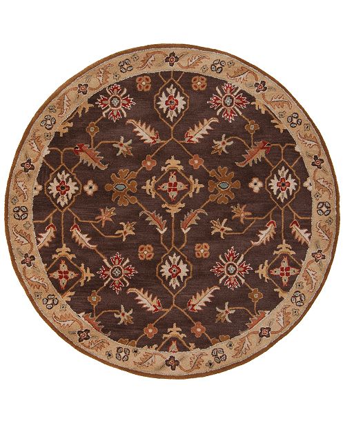 Surya Caesar Cae 1083 Dark Brown 8 Round Area Rug Reviews Rugs Macy S