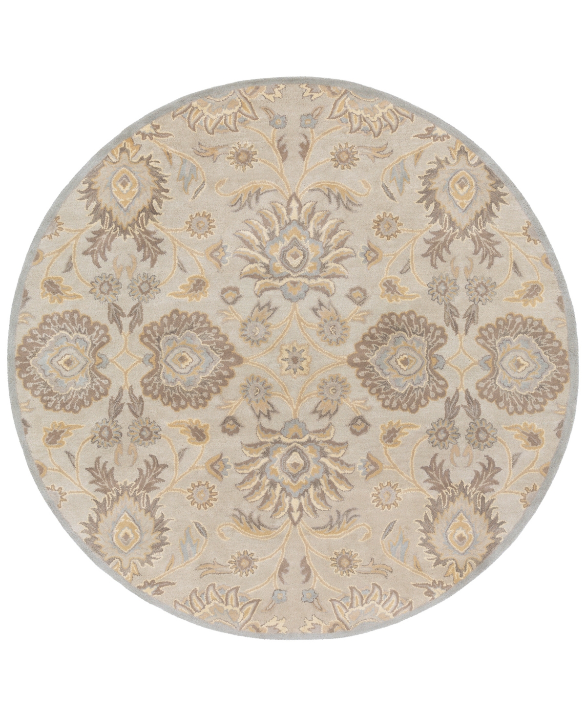 Surya Caesar Cae-1192 Light Gray 4' Round Area Rug - Light Gray