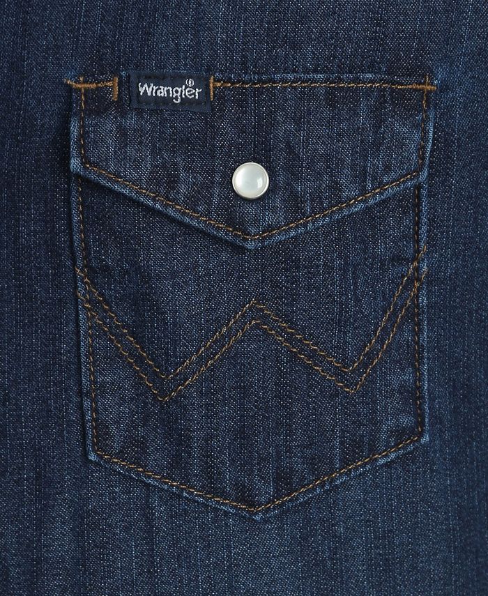 Wrangler Men's Authentic Western Long Sleeve Shirt - Macy's
