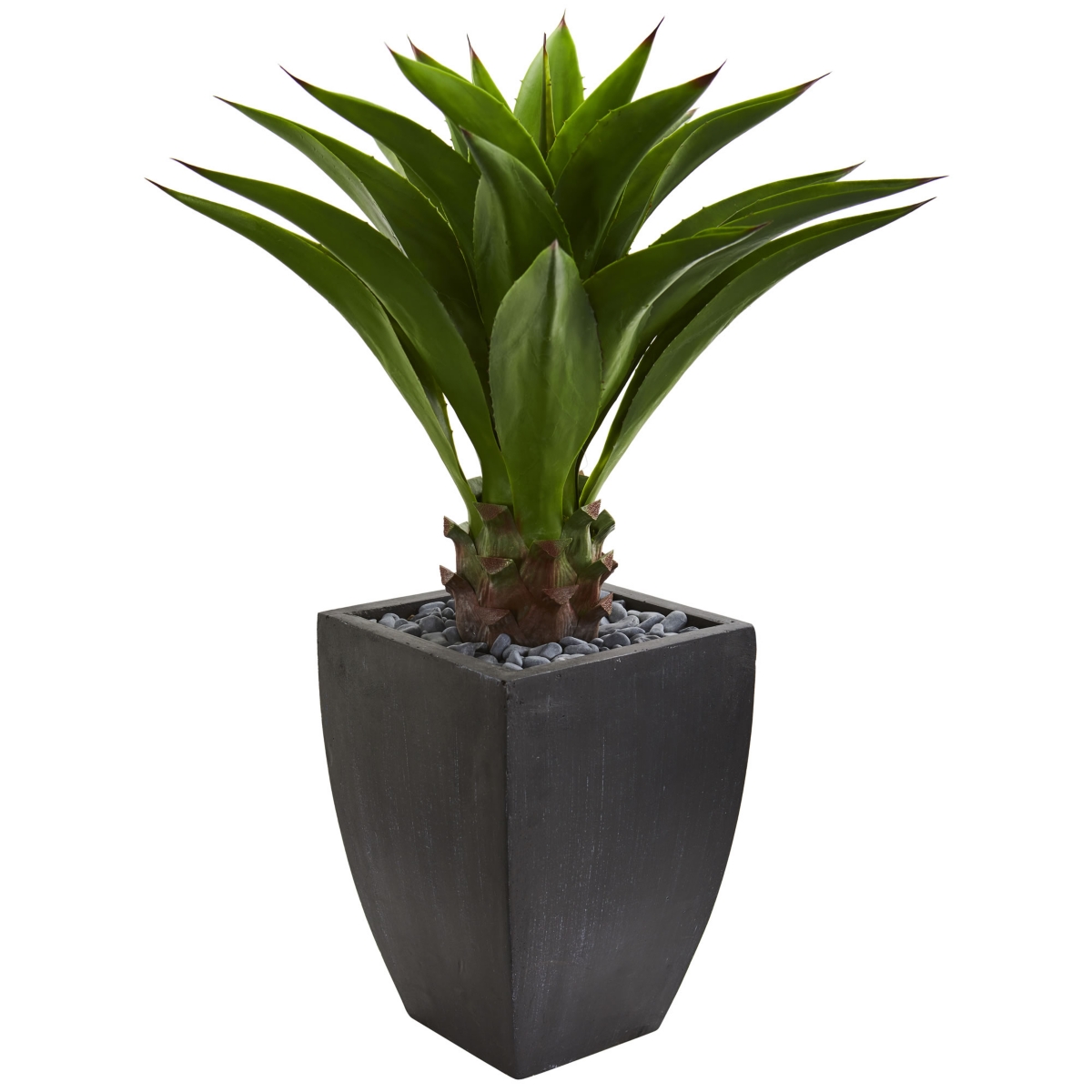 Agave Artificial Plant in Black Planter - Green