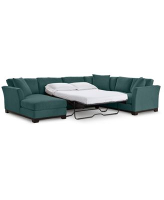 Elliot II 138" Fabric 3-Piece Chaise Sleeper Sectional