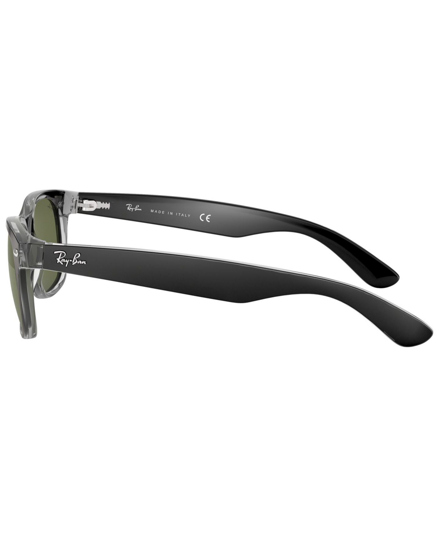 Солнцезащитные очки Ray-Ban Unisex New Wayfarer Sunglasses, RB2132, цвет: Чёрный прозрачный / Зелёный — фото 6