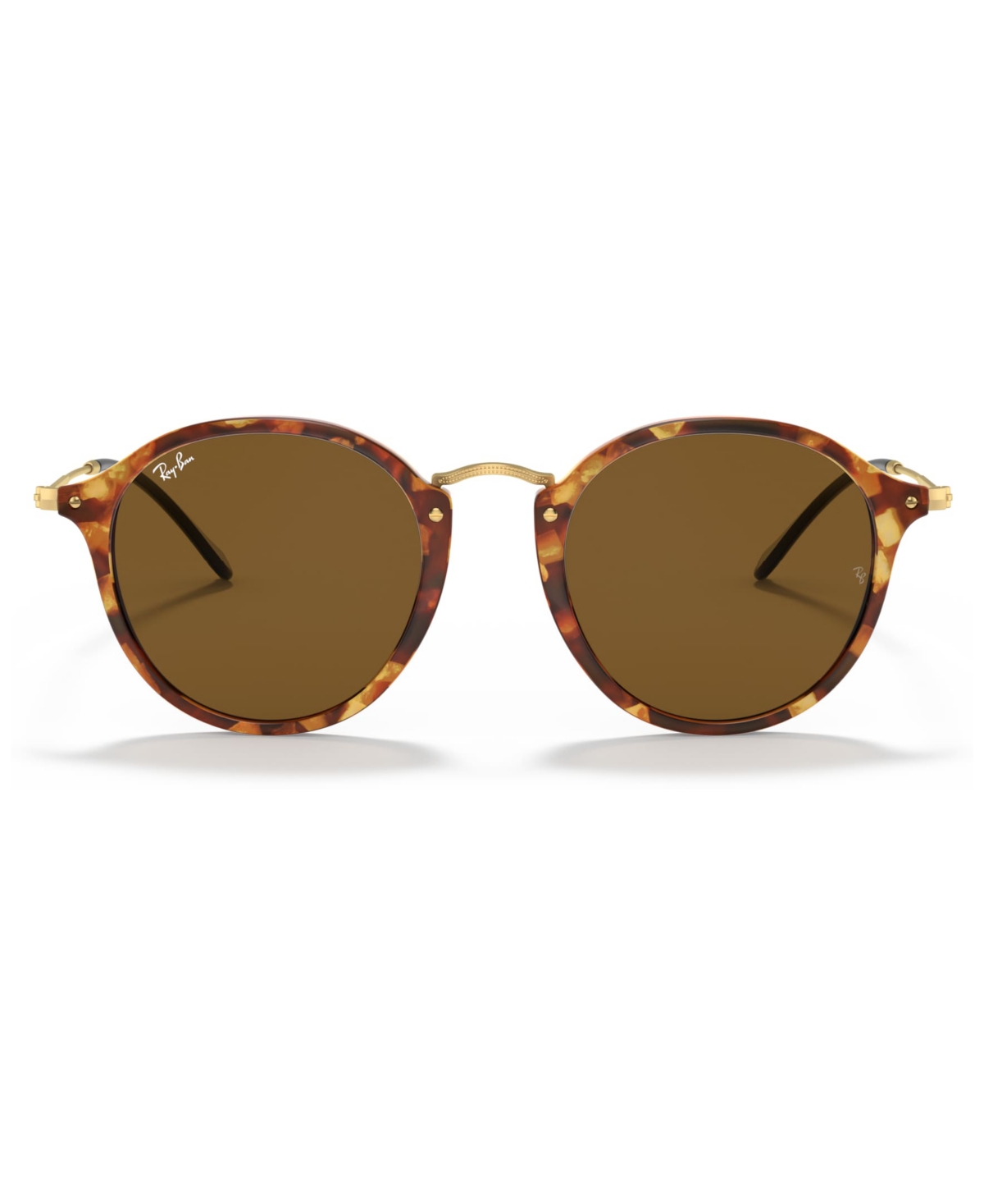 Ray Ban Sunglasses, Rb2447 Round Fleck In Tortoise Brown,brown