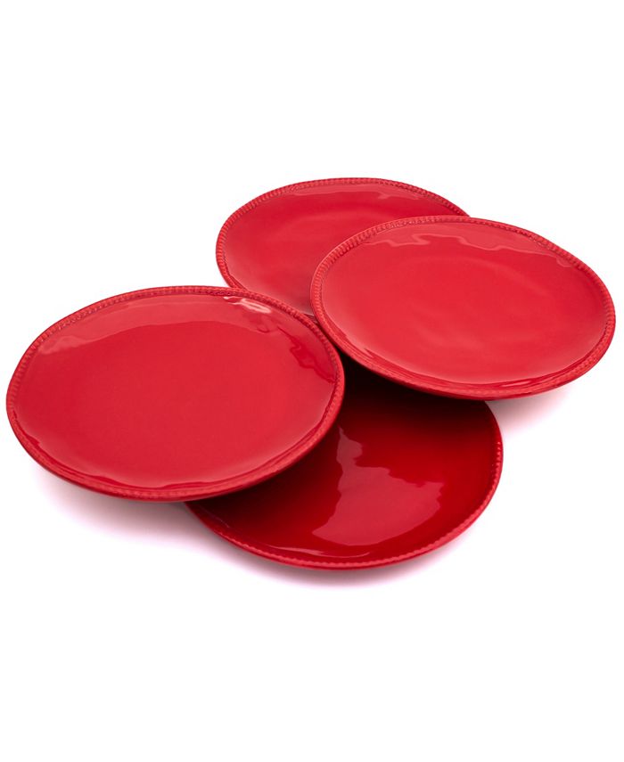 Euro Ceramica Algarve 4 Piece Red Salad Plate Set Macy's