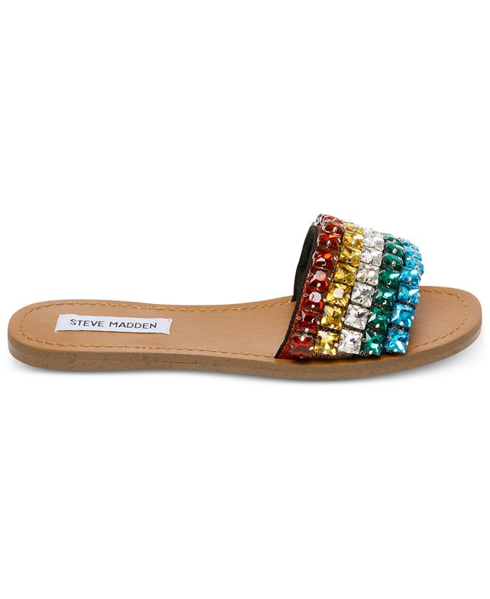 Steve Madden Serenade Rainbow Jeweled Slides Macy's