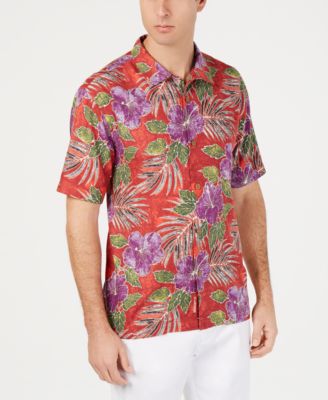 Tommy Bahama Men's Hibiscus Cove Hawaiian Silk Camp Shirt & Reviews ...