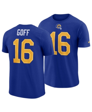 Nike Men's Jared Goff Los Angeles Rams Pride Name and Number Wordmark T-Shirt