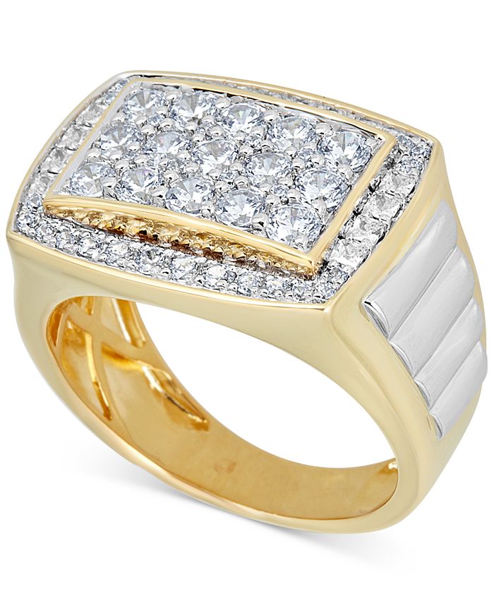 Macy's Diamond TwoTone Men's Cluster Ring (2 ct. t.w.) in