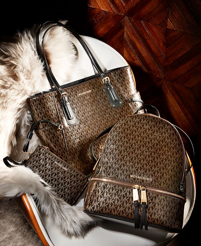 Michael Kors Signature Glossy Rhea Zip Backpack, Created for Macy's &  Reviews - Handbags & Accessories - Macy's